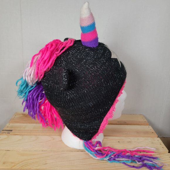 Capelli New York Rainbow Unicorn Silver Star Knit Hat - Picture 4 of 6